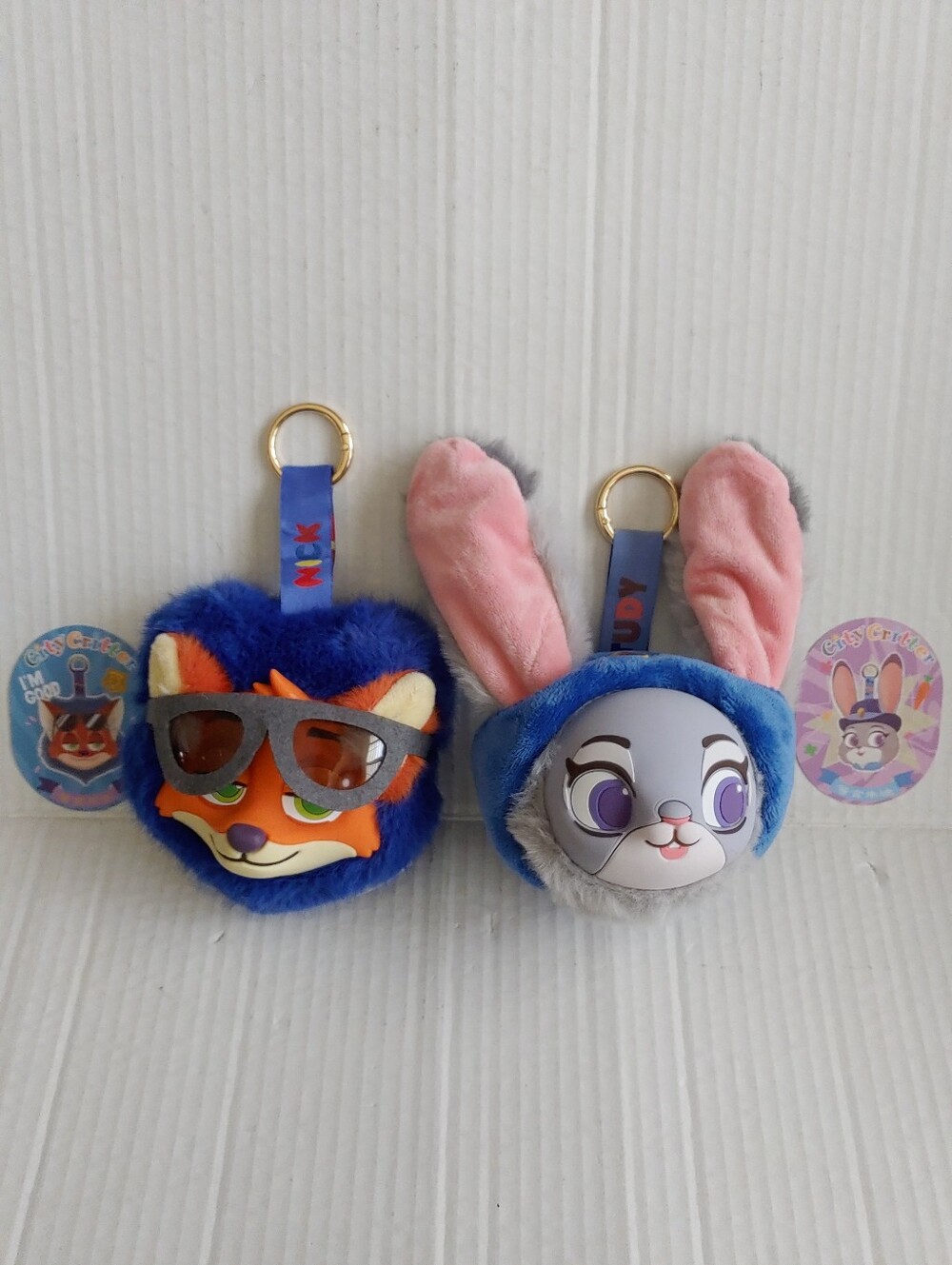 Zootopia vinyl plush keychains blind box Nick Wilde & Judy Hopps - Opened Box
